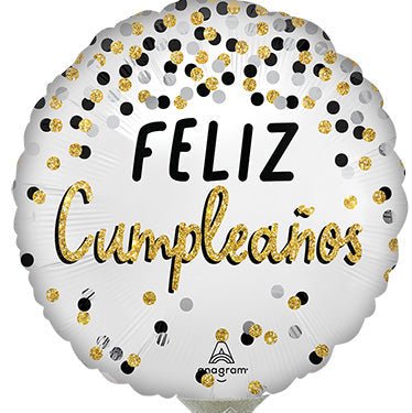 9" Gold Feliz Cumpleanos - Silver (25ct)