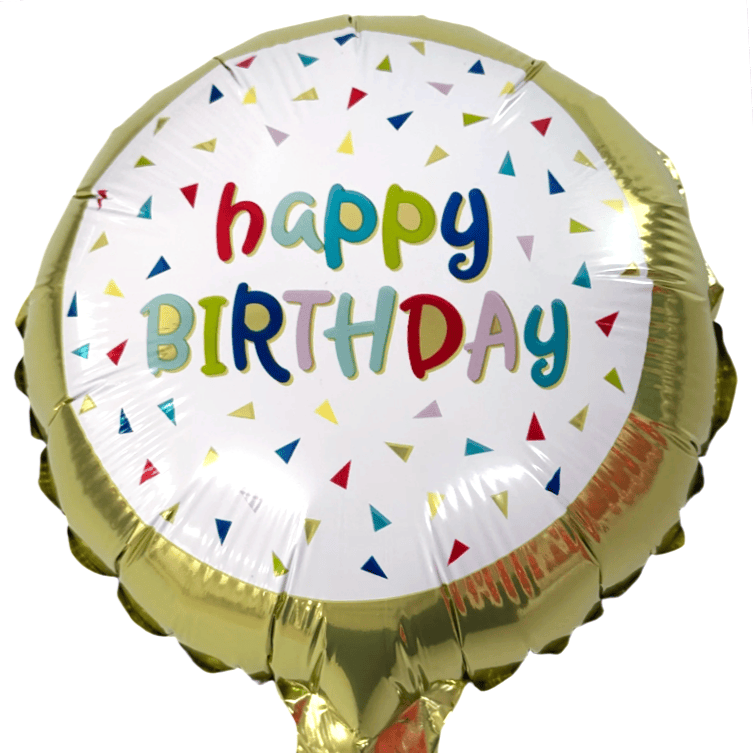 9" Happy Birthday Gold Confetti