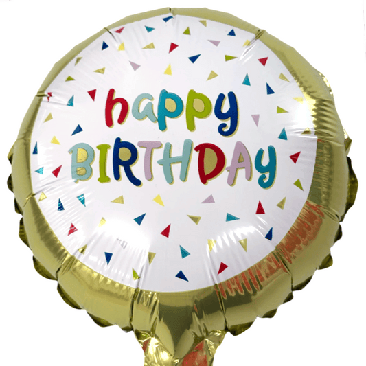9" Happy Birthday Gold Confetti