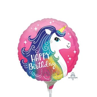 9" Happy Birthday - Pink Unicorn (25ct)