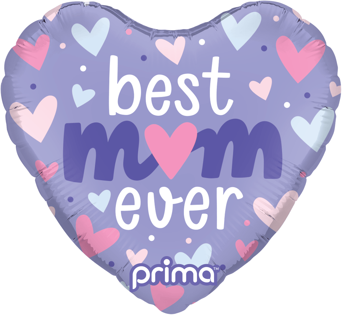 9" Heart Best Mom Ever Pastel Hearts (6pc)