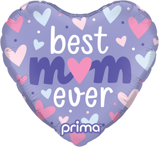 9" Heart Best Mom Ever Pastel Hearts (6pc)