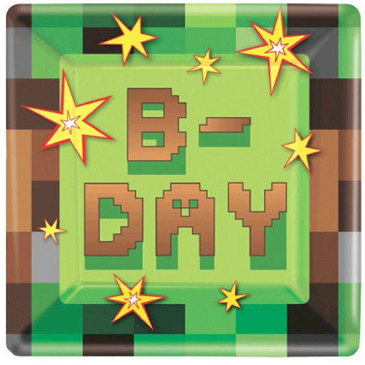 9" Paper Plates - Minecraft TNT Party (8ct)