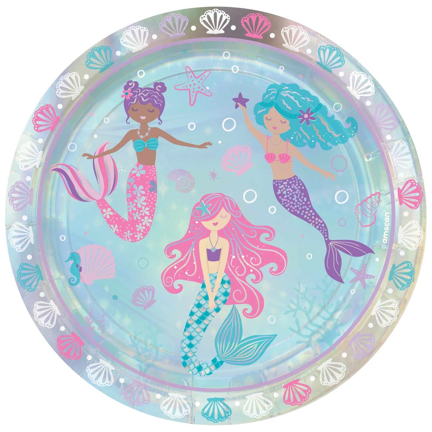 9" Paper Plates - Shimmering Mermaids (8ct)