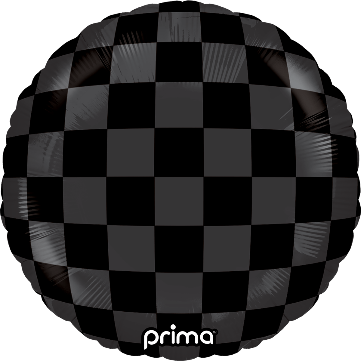 9" Round Black Shiny & Matte Checker Print (6pc)