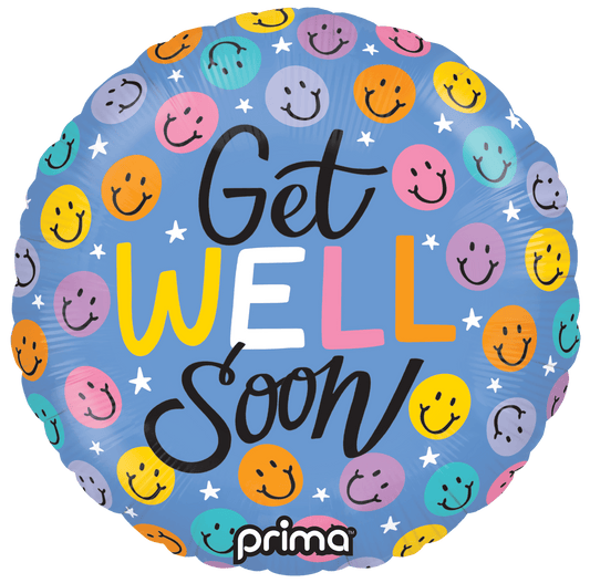 9” Round Get Well Happy Faces