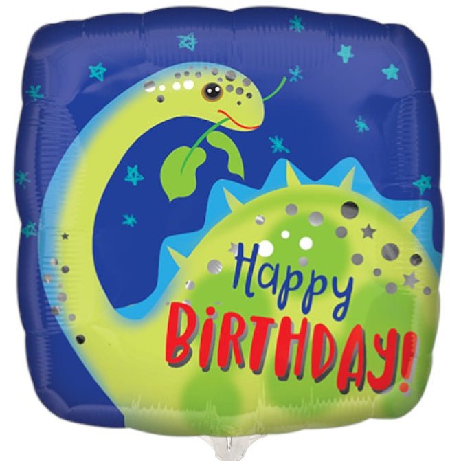9" Satin Happy Birthday - Brontosaurus Dinosaur (25ct) - Anagram