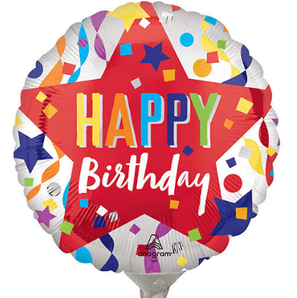 9" Satin Happy Birthday Star (25ct) - Anagram