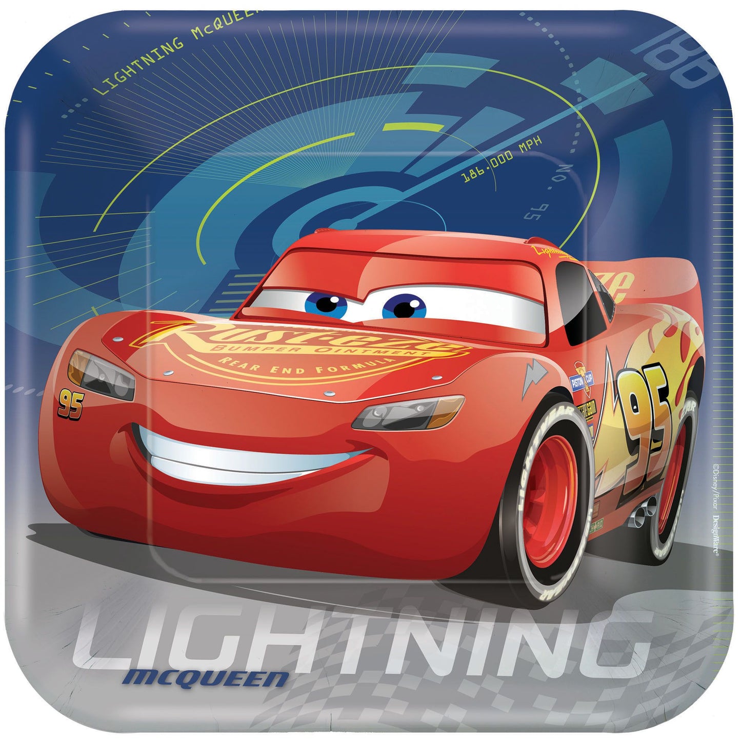9" Square Plates - Disney Cars 3 (8ct)