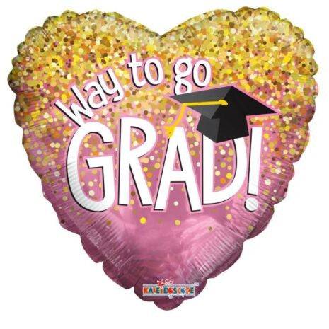9" Way to Go Grad - Pink and Gold (100ct) - Conver USA