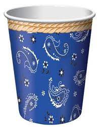 9oz Cups - Blue Bandana Cowboy (8ct)