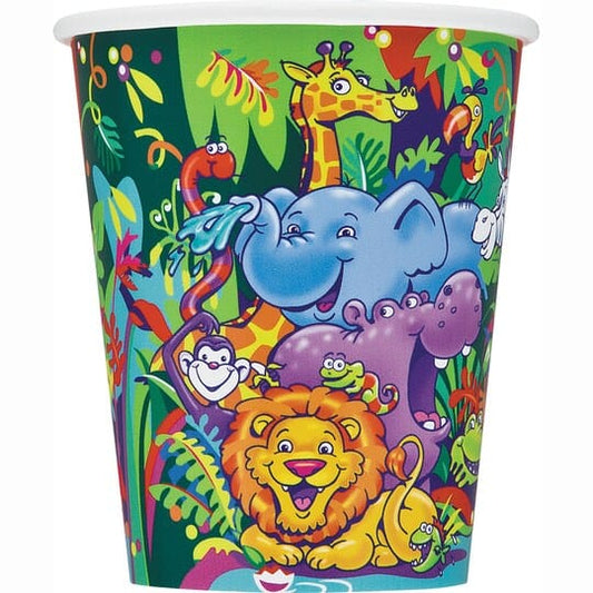 9oz Paper Cups - Smiling Safari (8ct)