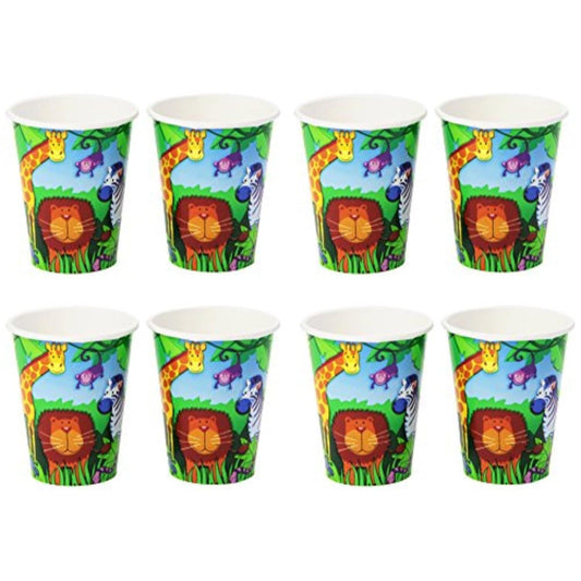 9oz Paper Cups - Wild Jungle Animals (8ct)