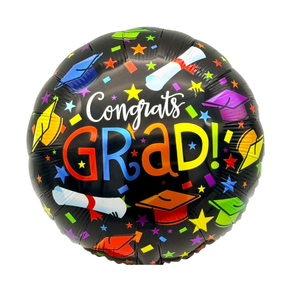 18" Congrats Grad Multicolor Caps (50ct) - Party America