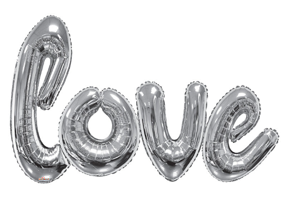 36" Love - Silver Script - Conver USA