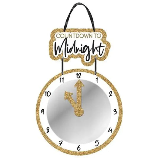 Reloj colgante - Cuenta atrás para medianoche oro - Amscan