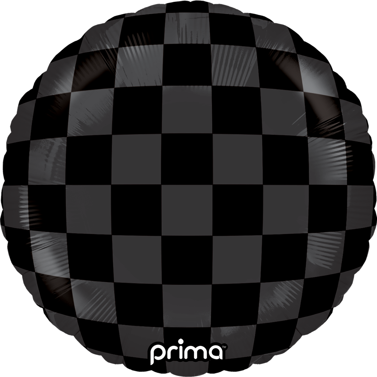 9" Round Black Shiny & Matte Checker Print