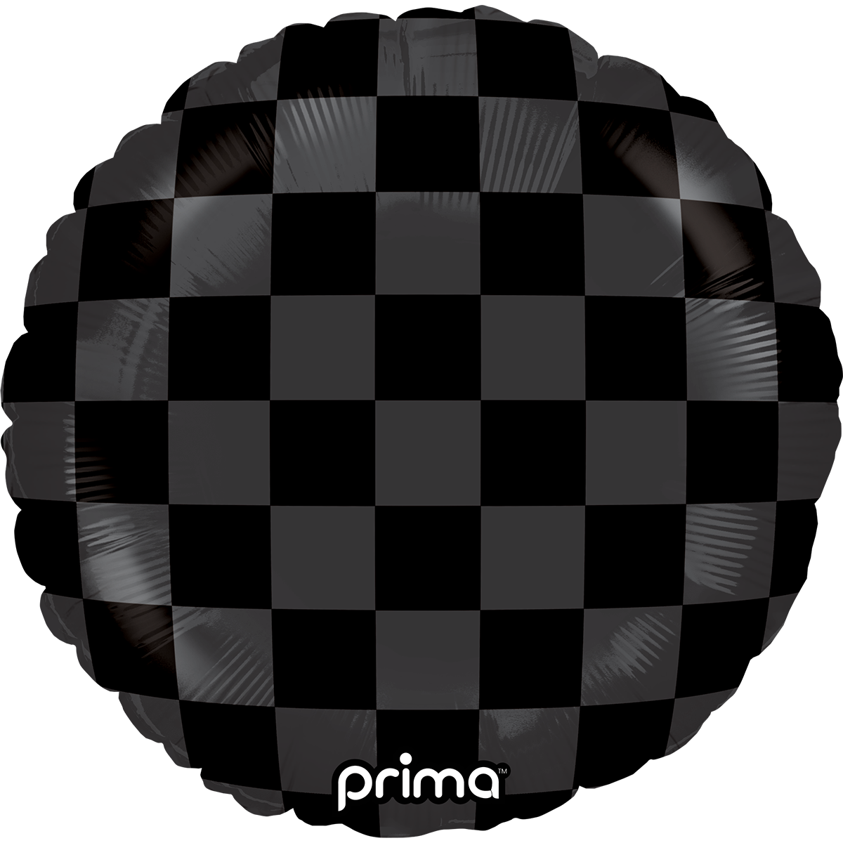 18" Round Black Shiny & Matte Checker Print