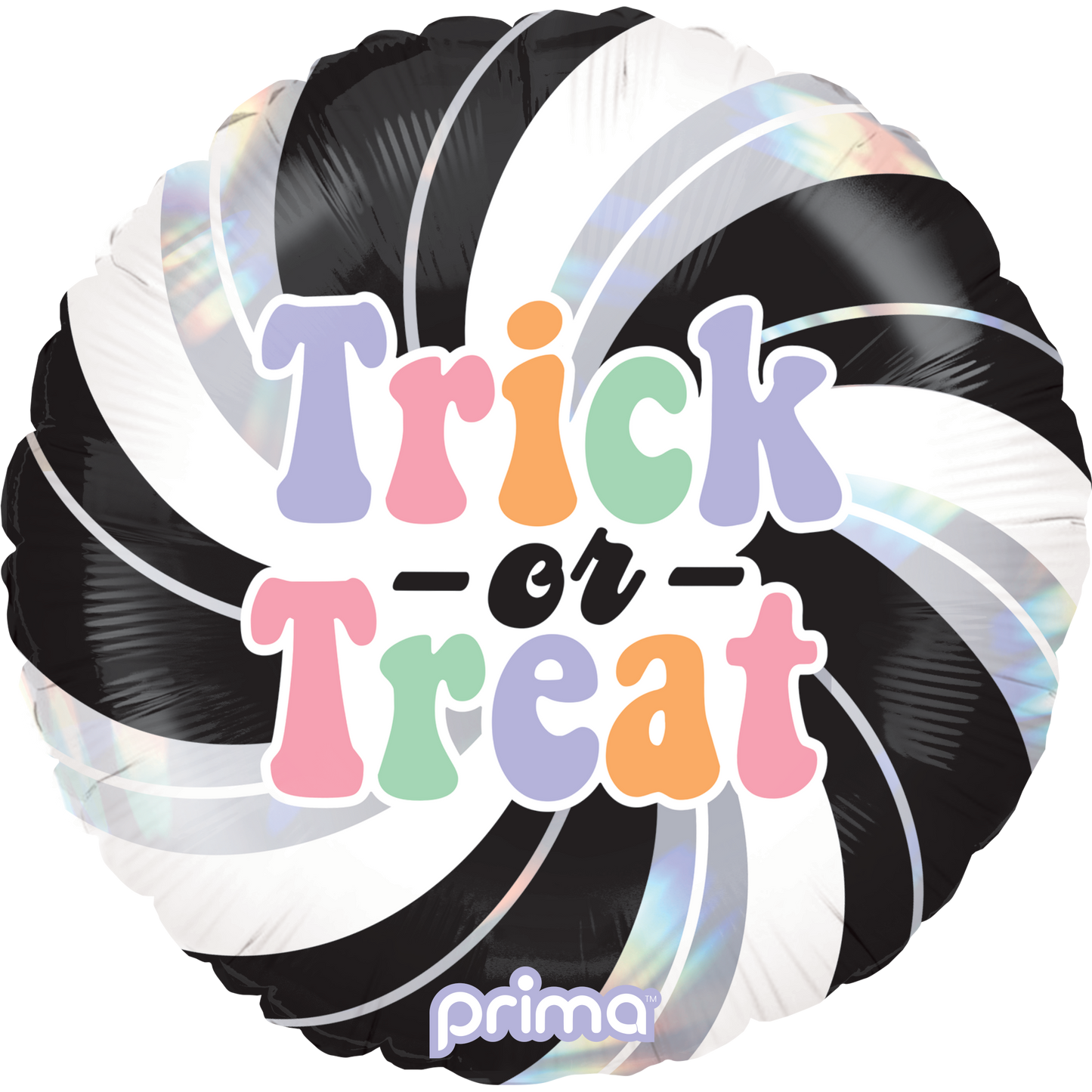 18" Round Trick-or-Treat Holographic Swirl