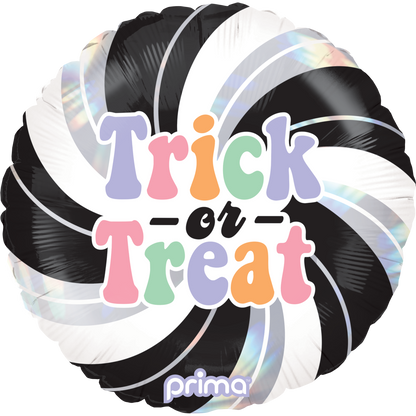 18" Round Trick-or-Treat Holographic Swirl