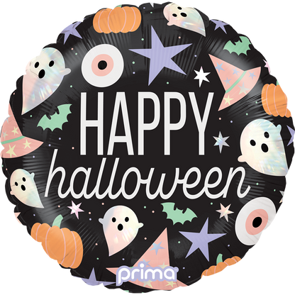 18" Round Happy Halloween Holographic Icons