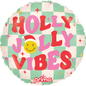 18" Round Holly Jolly Vibes Checker