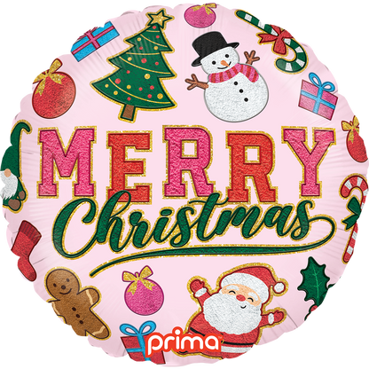 18" Round Merry Christmas Patches