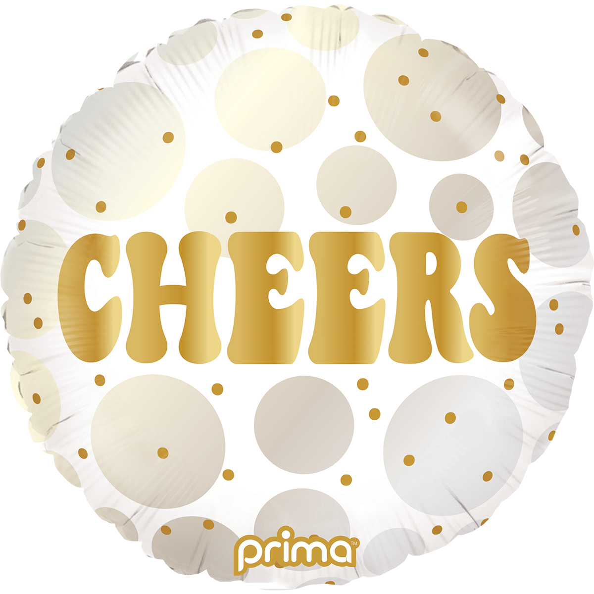 18" Round Cheers Gold and Neutral Dots