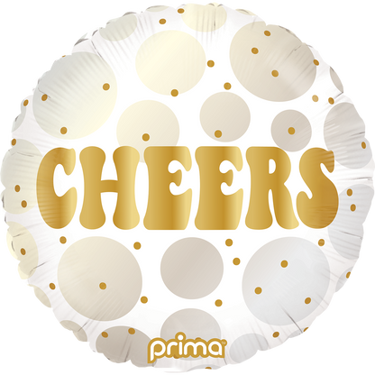 18" Round Cheers Gold and Neutral Dots