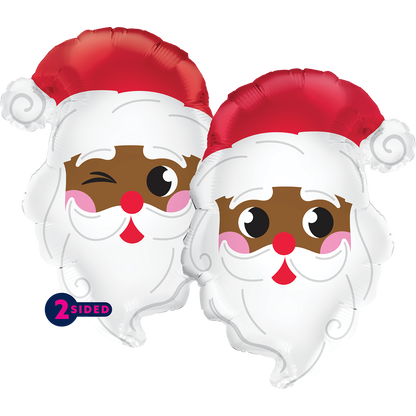 22" Dark Skin Santa Head Special Shape