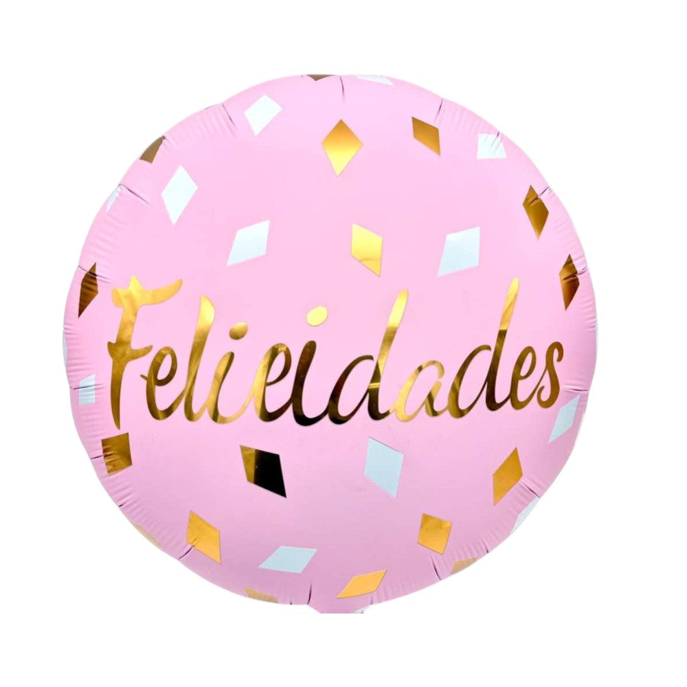 32" Pink Round Confetti - Felicidades (1ct) - Winner Party