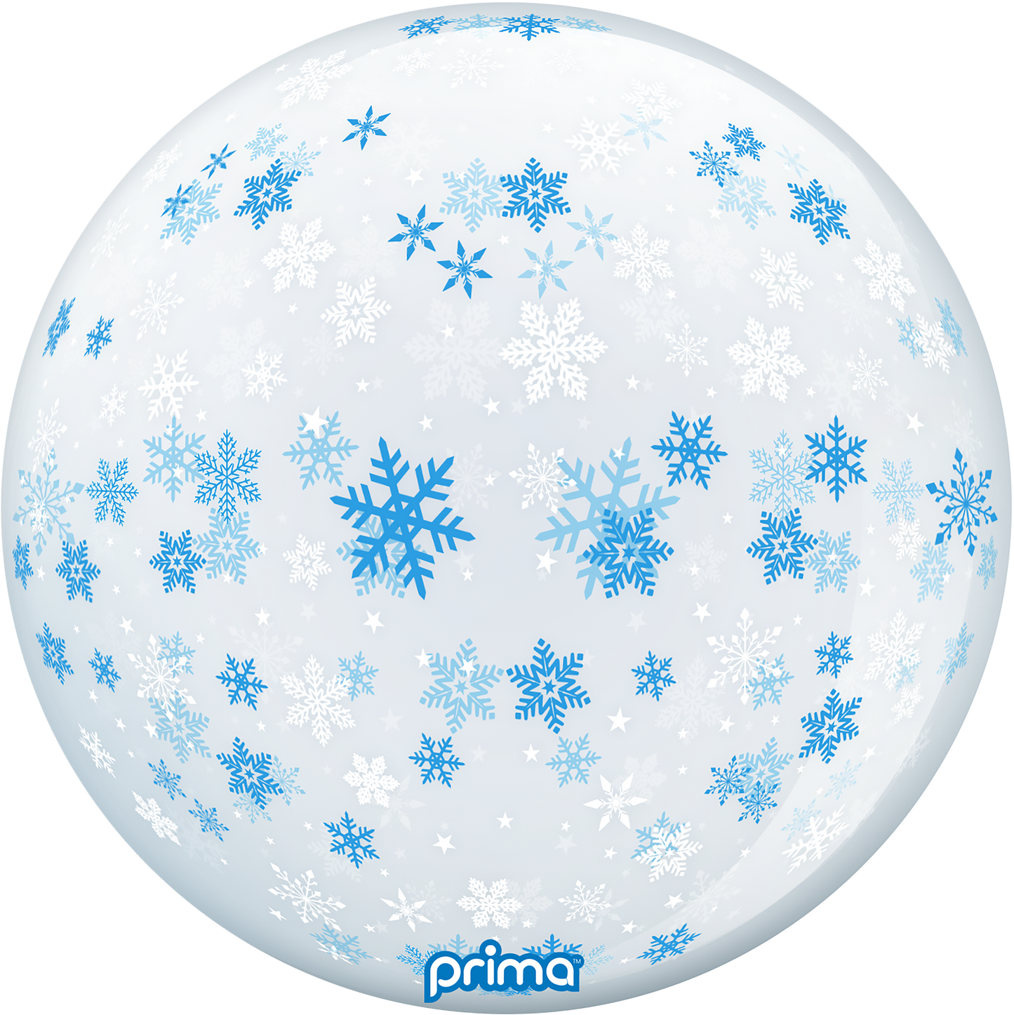 20” Blue & White Snowflakes Sphere