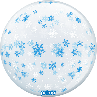 20” Blue & White Snowflakes Sphere