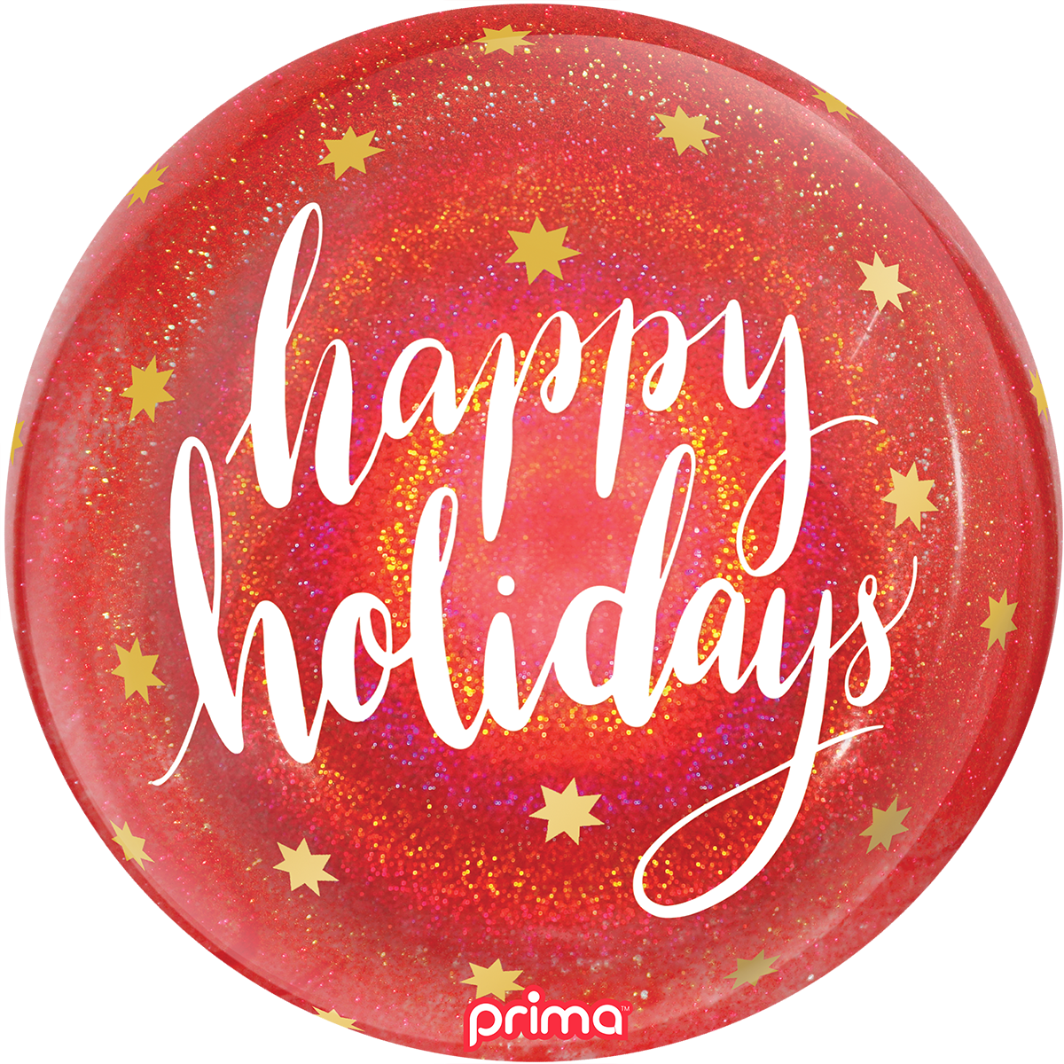 20" Happy Holidays Red Glitter Sphere