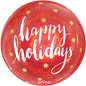 20" Happy Holidays Red Glitter Sphere