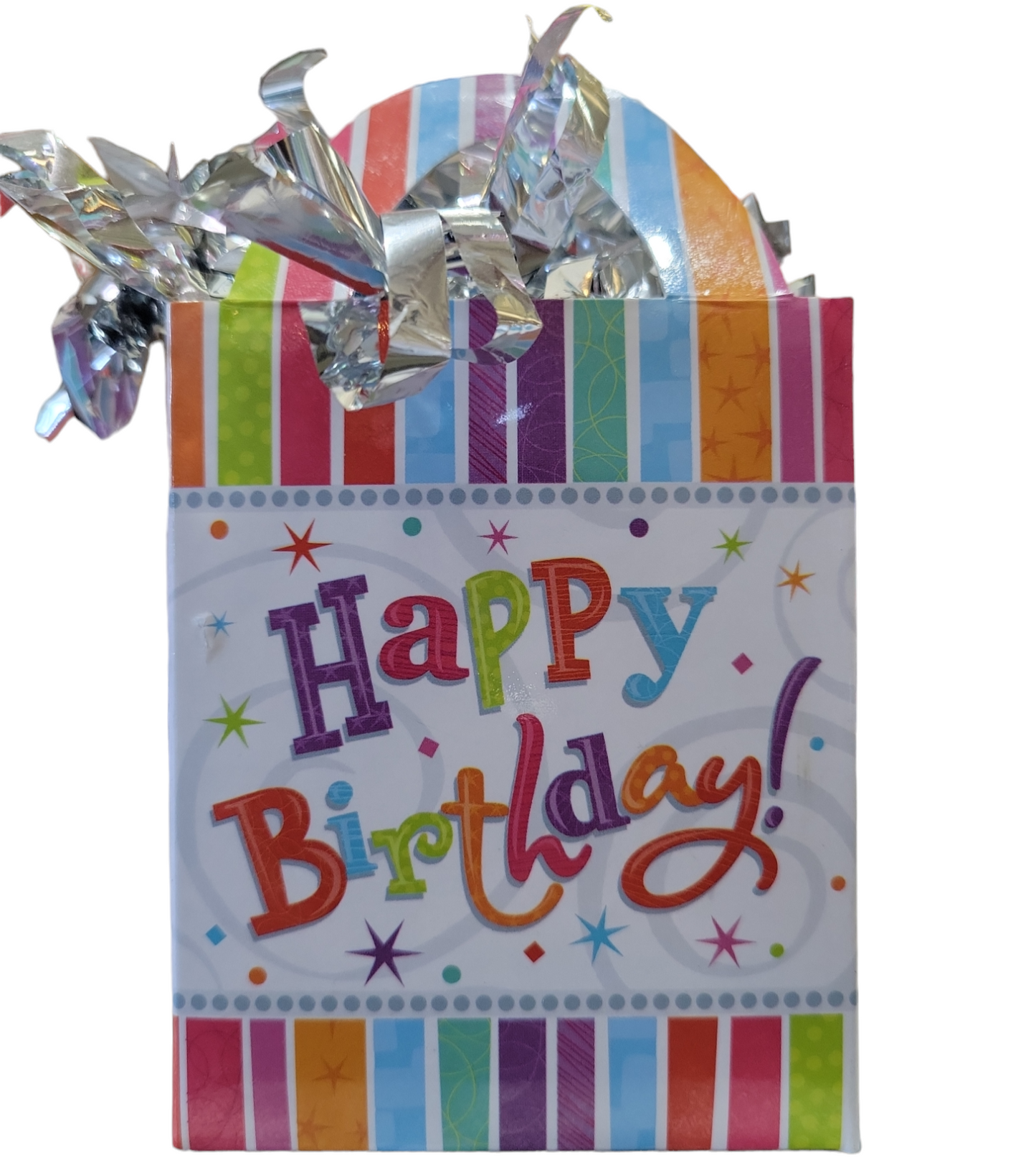 Color Strip & Stars Happy Birthday Balloon Weight