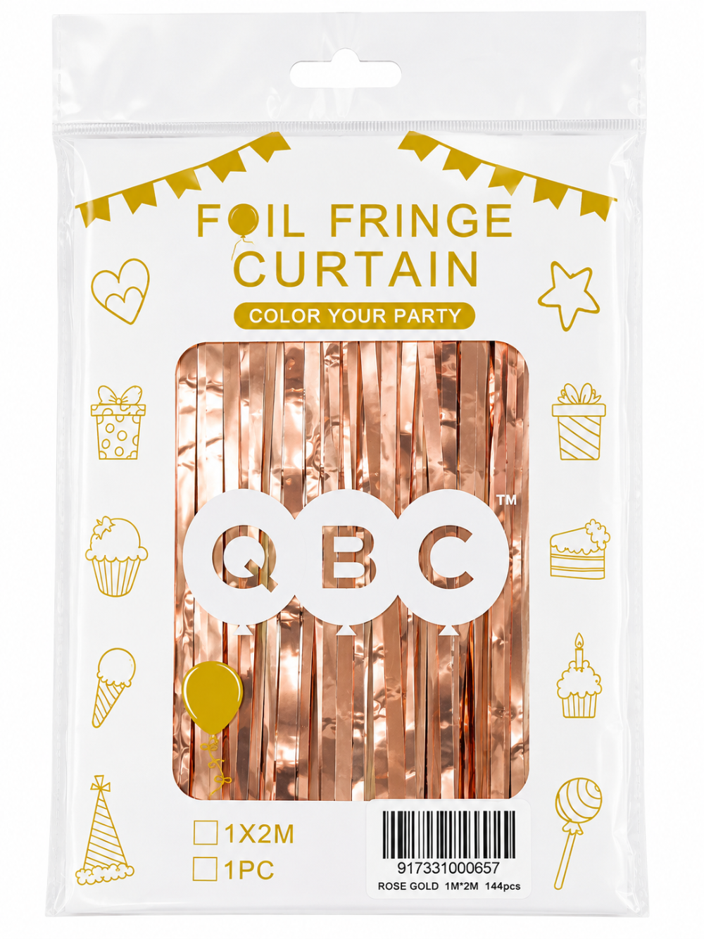 Straight Foil Door Curtains - QBC