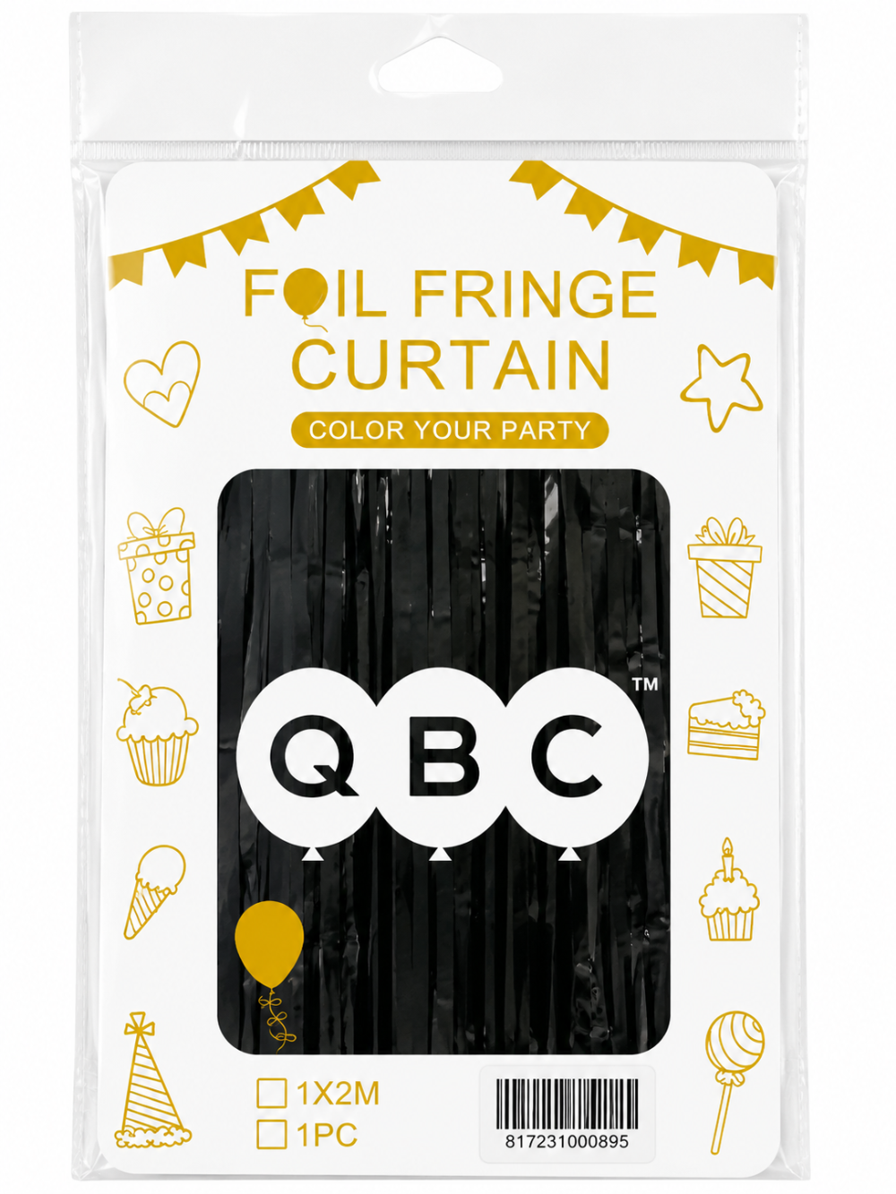 Straight Foil Door Curtains - QBC