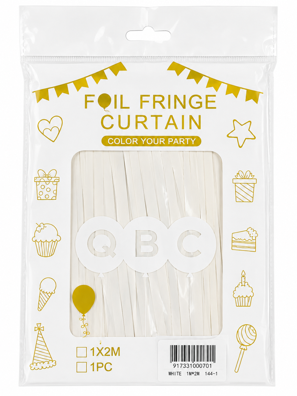 Straight Foil Door Curtains - QBC