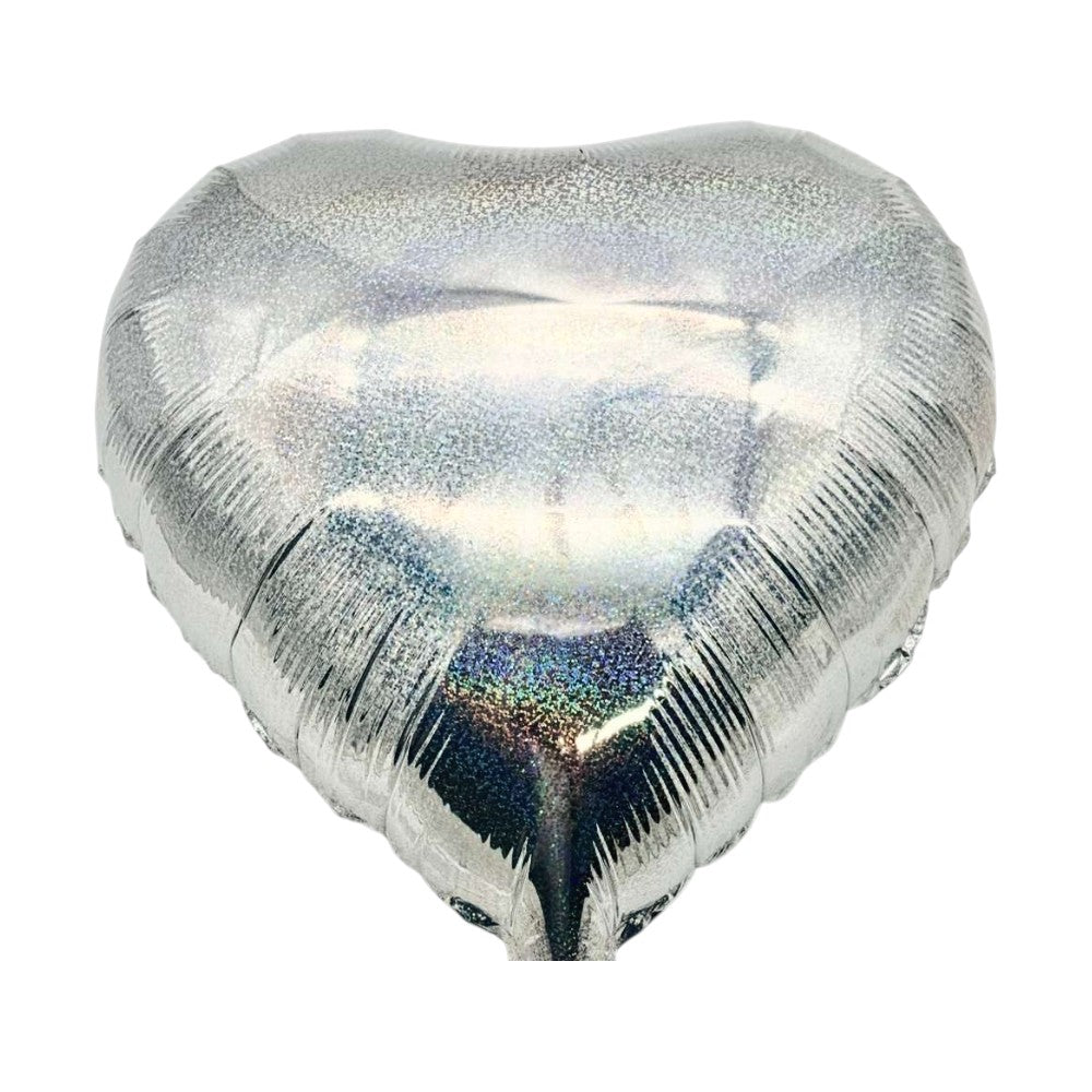 18" Heart - Holographic Silver (50ct) - Party America