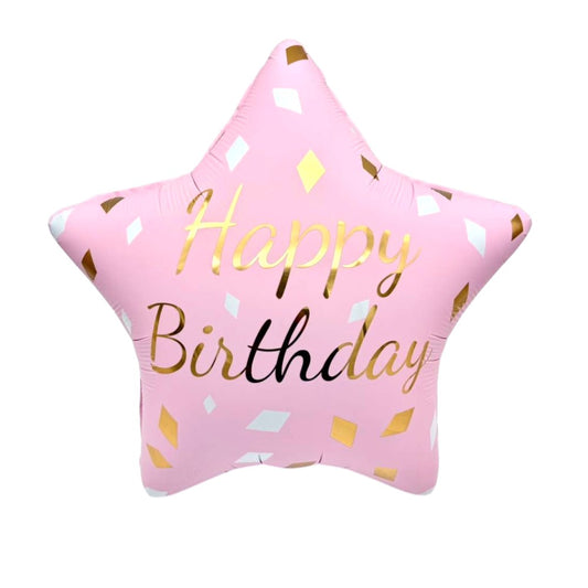 22" Pink Star Confetti - Happy Birthday (50ct) - Winner Party