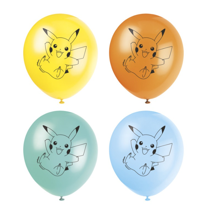 12" Pokémon Latex Balloons (8ct) - Unique