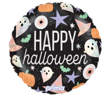 18" Round Happy Halloween Holographic Icons