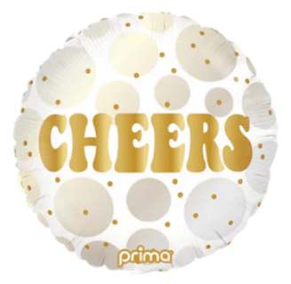 18" Round Cheers Gold and Neutral Dots