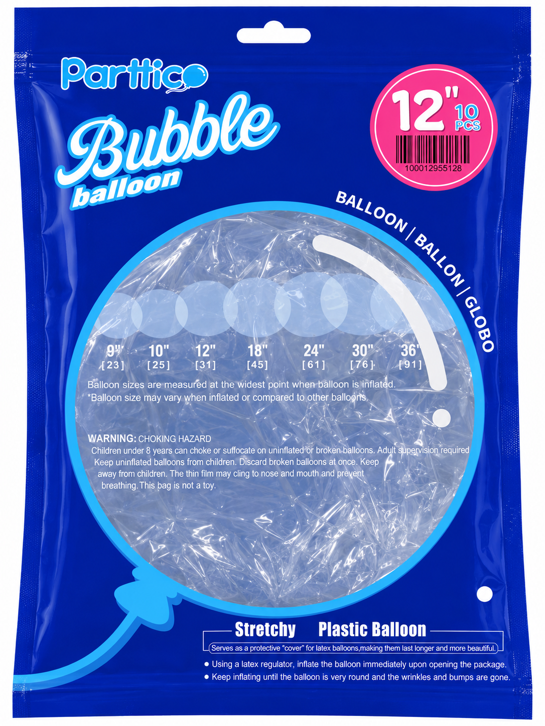 12" Clear Bobo (5ct)