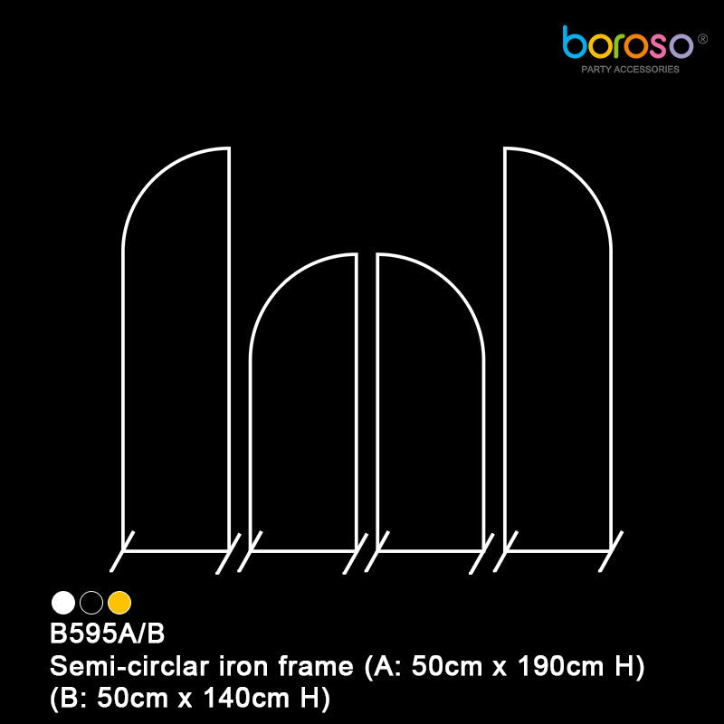 Borosino B595A Semi-Circler Iron Frame 2pc-Tall (1ft 6in x 6ft 5in)