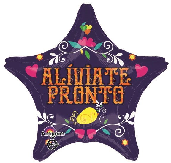 ALIVIATE PRONTO Floral - Standard HX - STAR Shaped Foil Balloon