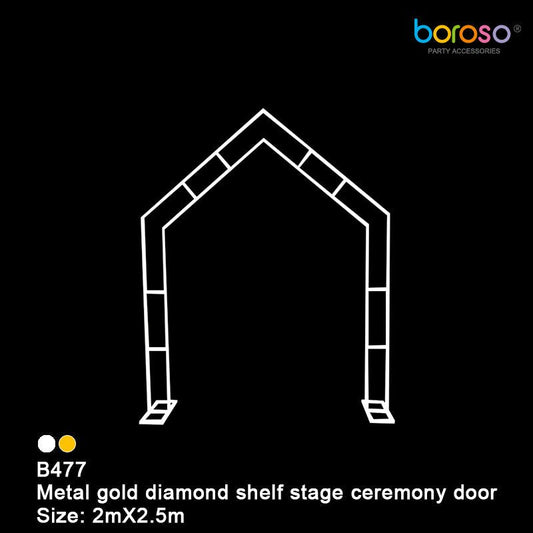 B477 White Metal Ceremony Door Frame - Borosino