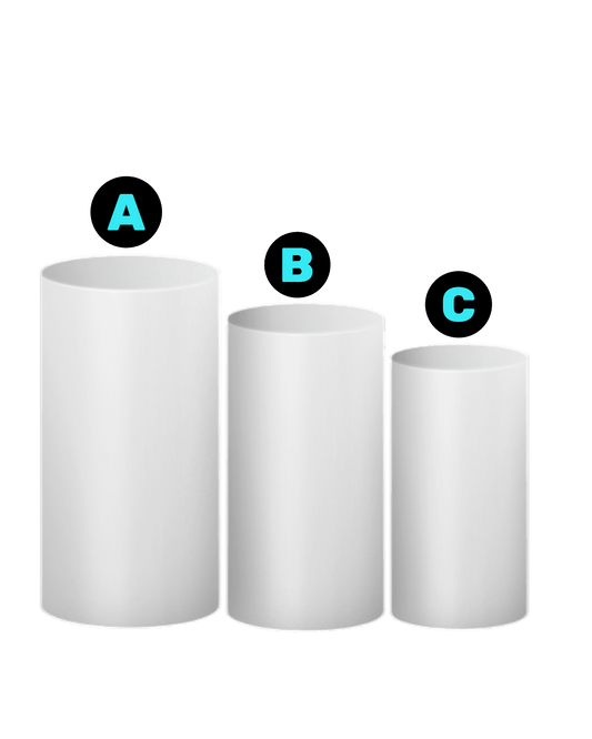 B481 White Metal Cylinder Stand Set - Borosino