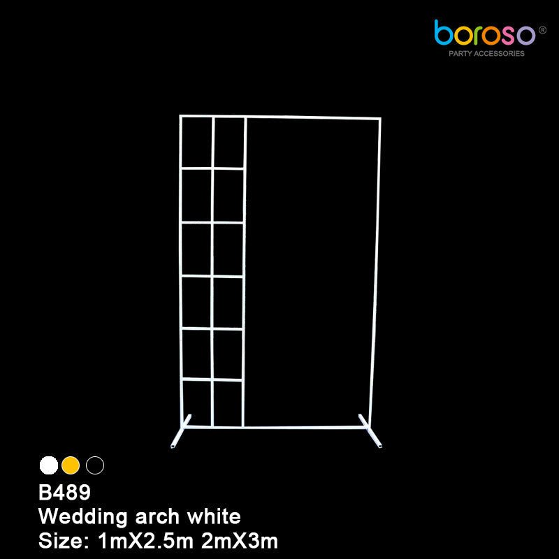 B489 White Wedding Squared Window Pane Frame - Borosino